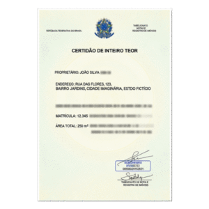 certidão de inteiro teor imóvel