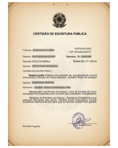 Certidão de Escritura Pública