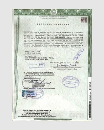 Certidão de Interdição